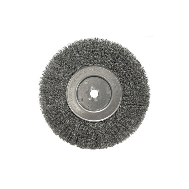 Narrow Face Crimped Wire Wheel, 10 in D, .0104 Steel Wire
