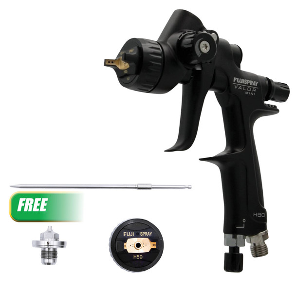 Buy (1) Spray Gun - VALOR Mini H 50 1.0mm  Get (1) VALOR Mini H50 - Air Cap Set - 1.2mm 0277H-1.2