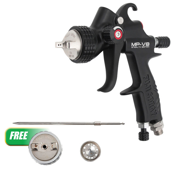 Buy (1) Spray Gun - Stealth V8 -  No Cup 1.3mm Get (1) MP-V8 - Air Cap Set - 1.2mm, 0.3lbs 6876G-MP-V8-1.2