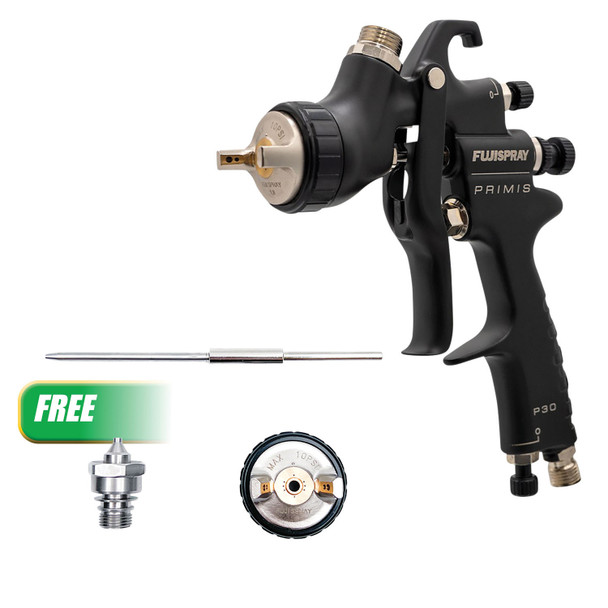 Buy (1) Spray Gun - PRIMIS P30 w/Nylon Cup 1.8mm  Get (1) PRIMIS - Air Cap Set - 1.6mm, 0.3lbs 7245-1.6