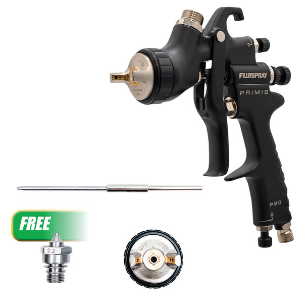 Buy (1) Spray Gun - PRIMIS P30 w/Nylon Cup 1.8mm  Get (1) PRIMIS - Air Cap Set - 2.2mm, 0.3lbs 7245-2.2