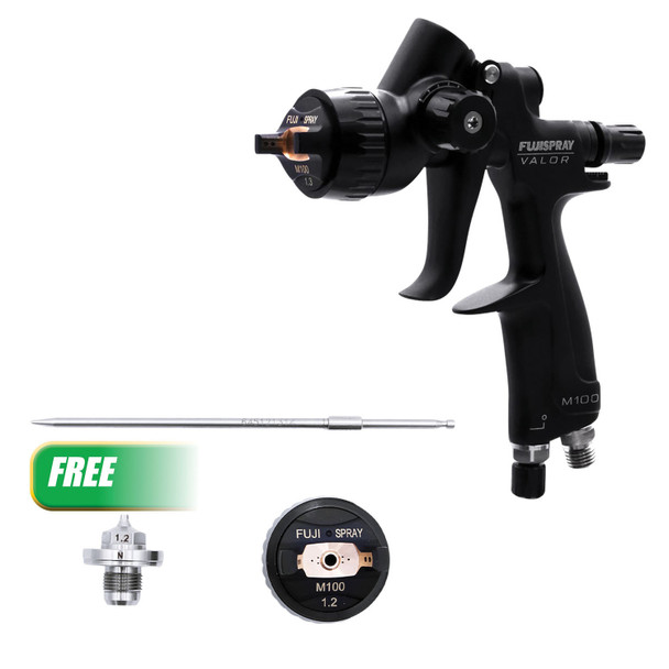 Buy (1) Spray Gun - VALOR - M100  - No Cup  1.3mm Get (1) VALOR - M100 - Air Cap Set - 2.1mm, 0.3lbs 8266M-2.1