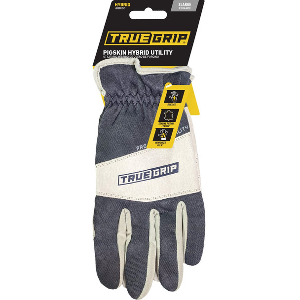 True Grip Men's XL Premium Leather Hybrid Gloves 98813-23