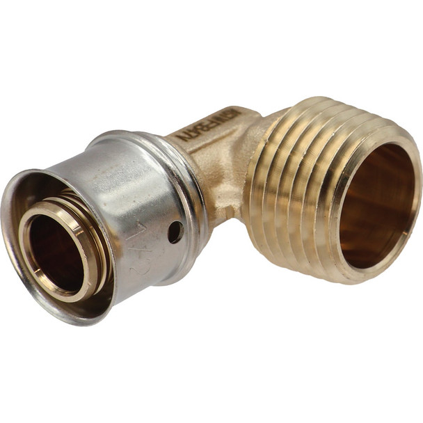 SharkBite 1/2 In. x 1/2 In. MNPT PEX Press Brass Adapter Elbow UCP280Z