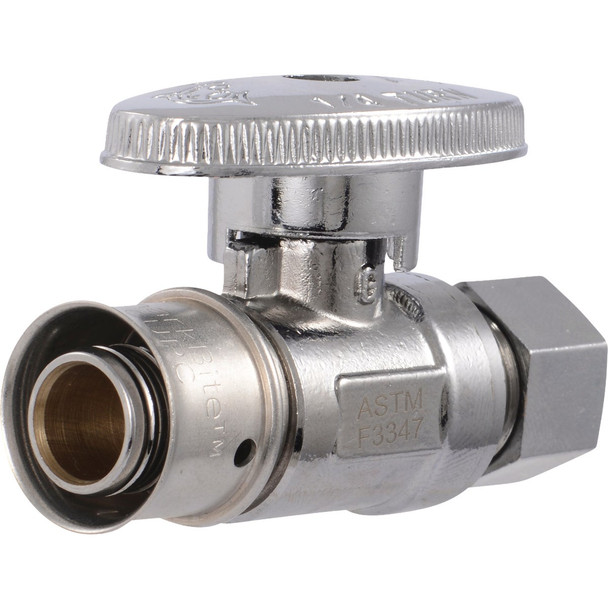 SharkBite 1/2 In. PEX Press x 3/8 In. OD Brass Straight Stop UCP23057Z