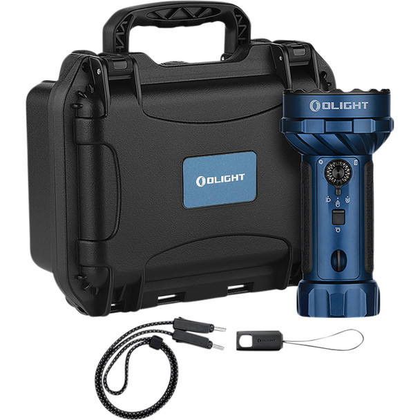 Versatile 10,000-lumen flashlight with multiple beam options and dual charging. OLMARAUDERMN2MB