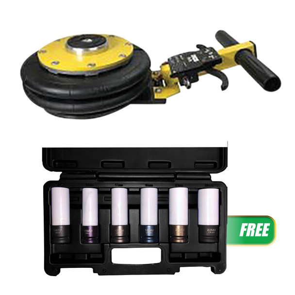 Buy (1) Pro Series 2 Ton 2 Stage Bladder Jack Get (1) 6pc Wheel Srvc Nomar Sckt 92040P