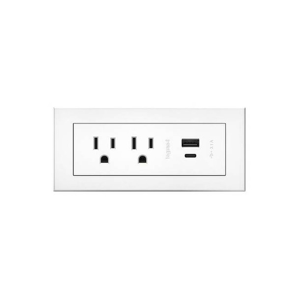 Legrand FurniturePowerOutlet,White,2Outlet,10ft RDZCWH10