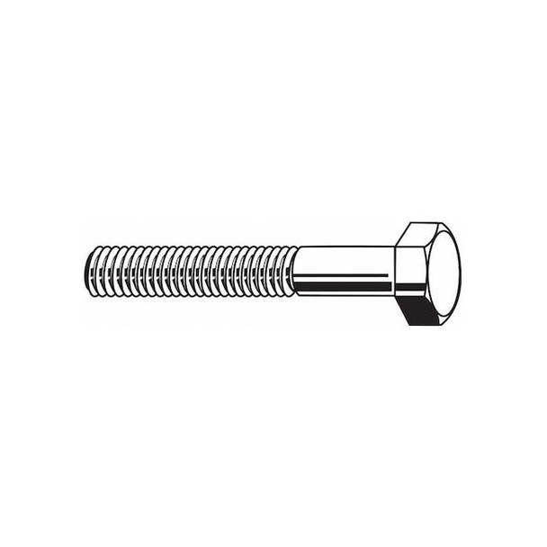 Grade 2, 3/4"-10 Hex Head Cap Screw, Zinc Plated Steel, 3-1/4 in L, 5 PK