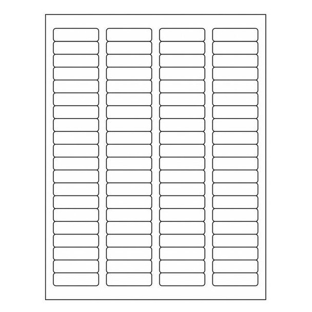 Laser Label, 1 3/4 in Label W, 1/2 in Label H, 80 Labels per Sheet White