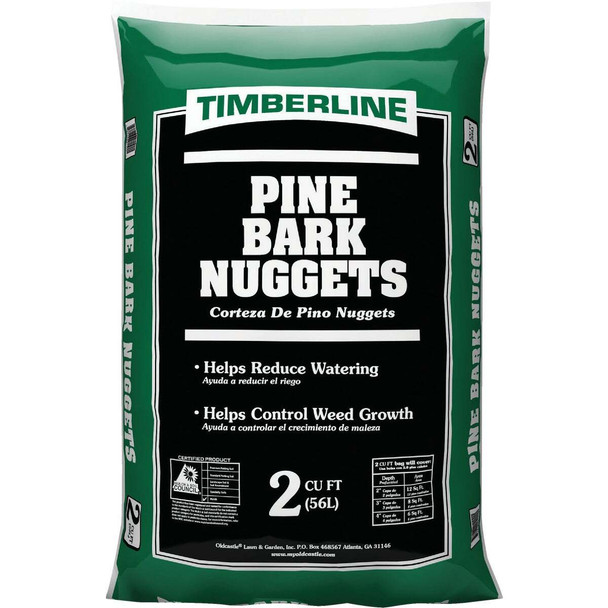 Timberline 2 Cu. Ft. Medium Pine Decorative Bark Mulch Nuggets 52055472