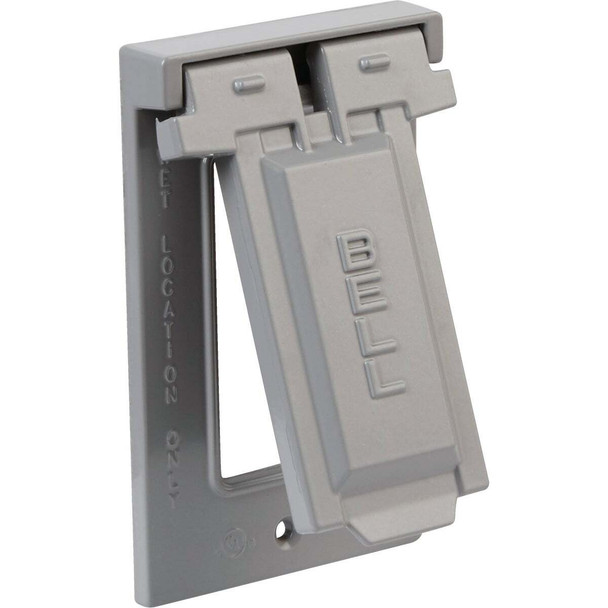 Bell Single Gang Rectangular Aluminum Gray Weatherproof Outdoor Box Cover 5103-0