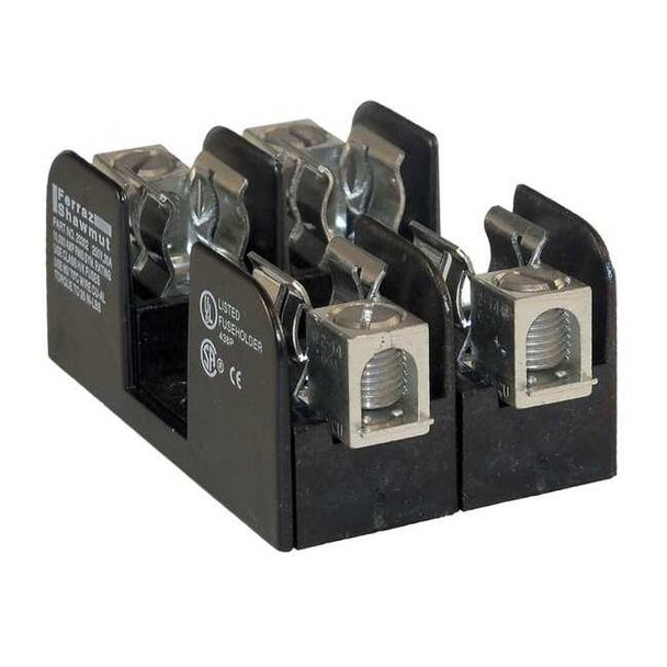 Open Fuse Block, 0 to 30A Amp Range, 250V AC/DC Volt Rating, 2 Poles, Box Lug