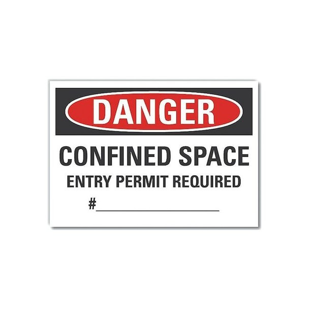 Lyle Decal,Danger Confined Space,10 x 7", LCU4-0638-ND_10X7 LCU4-0638-ND_10X7