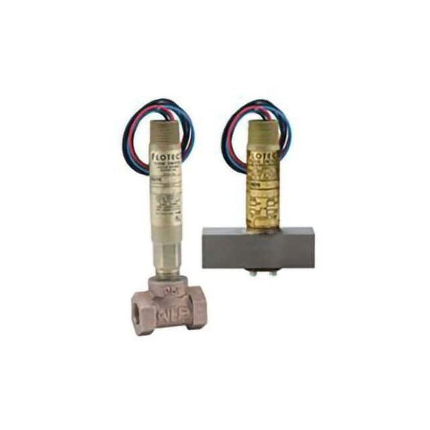 Mini-size flow switch, brass upper and lower body, 1-1/4" NPT, brass tee.