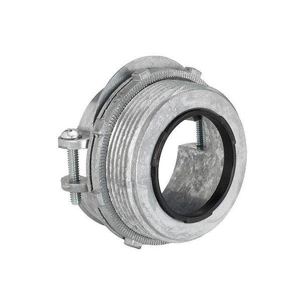 Flexible MC Connector, 3/8 in, Push-On, Die Cast Zinc, Powder Coated, Gray