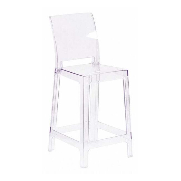 Flash Furniture Square Back Ghost Stool OW-SQUAREBACK-24-GG
