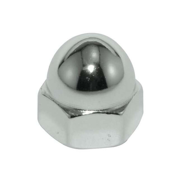 Low Crown Cap Nut, #10-32, Steel, Plain, 13/32 in H, 10 PK