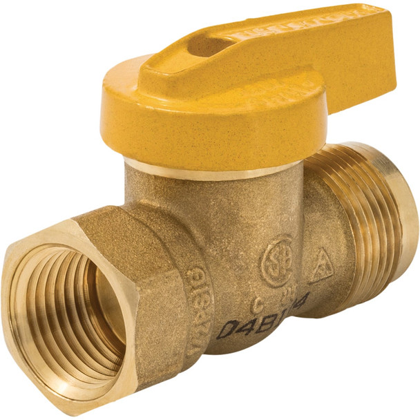 Brass 15/16 In. FL x 1/2 In. FIP Brass Gas Valve 114-543