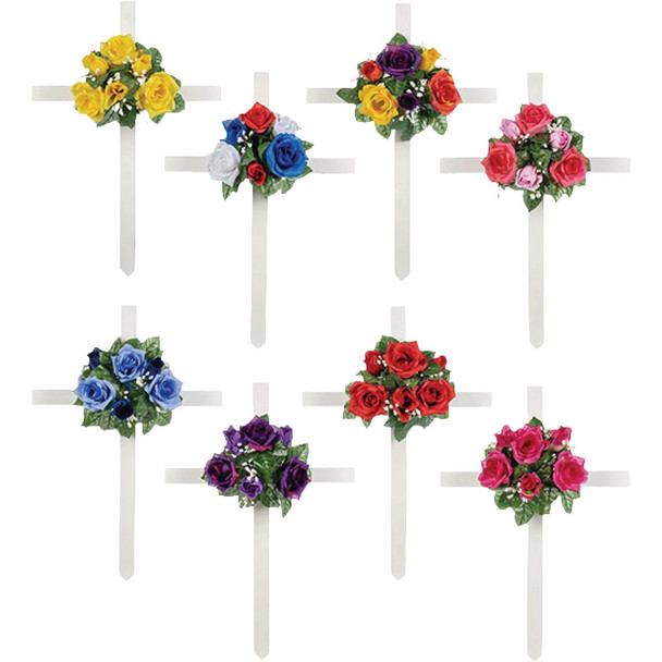 Gerson 24 In. White Wood Cross Memorial Display CP0416 Pack of 8