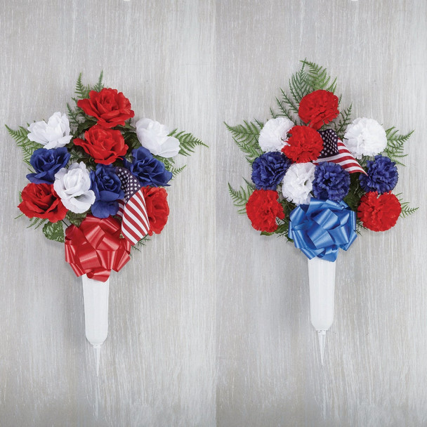 Gerson 26 In. American Flag Memorial Vase Display CVP0016 Pack of 12