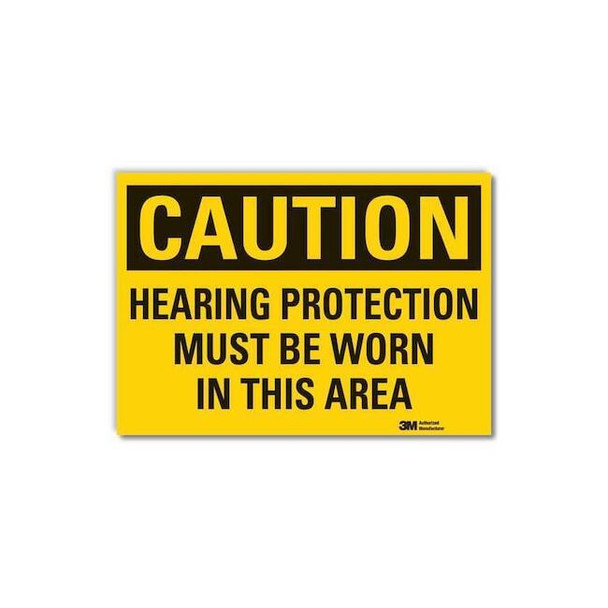 Lyle Caution Sign,3-1/2 in. H,Vinyl, LCU3-0399-RD_5x3.5 LCU3-0399-RD_5x3.5
