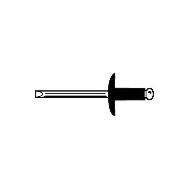 Blind Rivet, Flanged Head, 3/16 in Dia., 37/64 in L, Aluminum Body, 250 PK
