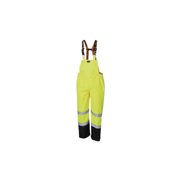 5404AU/5405AU HV 300D Ripstop Waterproof Safety Bib Pant, Medium, Y/G