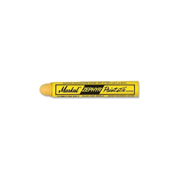ZEPHYR Paintstik® Marker, 11/16 in dia, 4-3/4 in L, Yellow