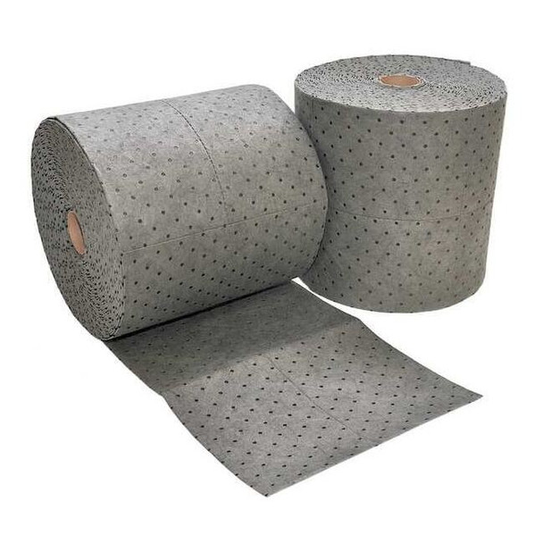 Spilfyter Sorbent Roll, 42 gal, 16 in x 150 ft, Universal, Gray, 2 PK SFG-98BX