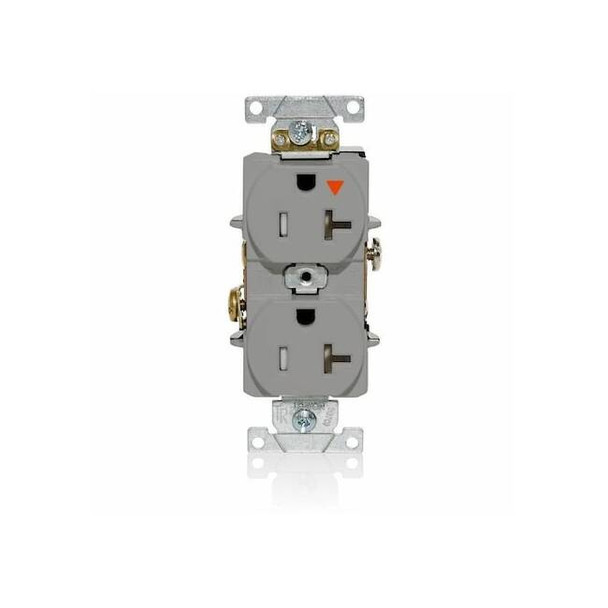 Leviton Duplex Receptacle Outlet,20A,Gray,125V T5362-IGG