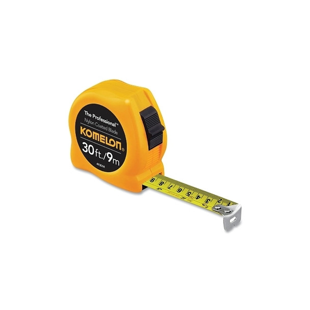 Professional Series Power Tape, 30 ft, 1 in, Inch/Metric, Nylon Coated, Yellow