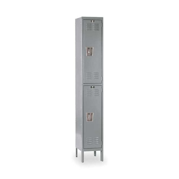 Wardrobe Locker, 12 in W, 18 in D, 78 in H, (1) Wide, (2) Tier, Dark Gray