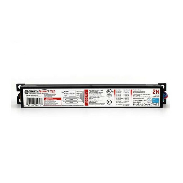 Current GE LIGHTING 65 to 68 Watts, 4 Lamps, Electronic Ballast GE454-MV-PS90-F