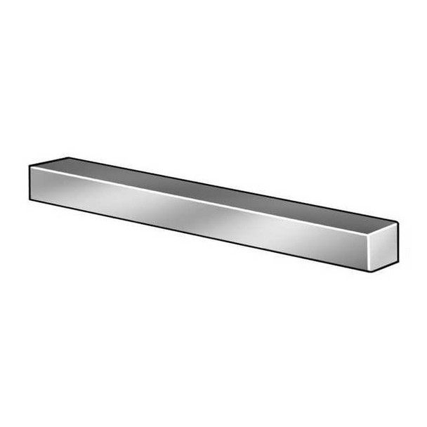 Undersized Machine Key, Square End, Steel, Plain, 2 in L, 1/2 in Sq, 10 PK