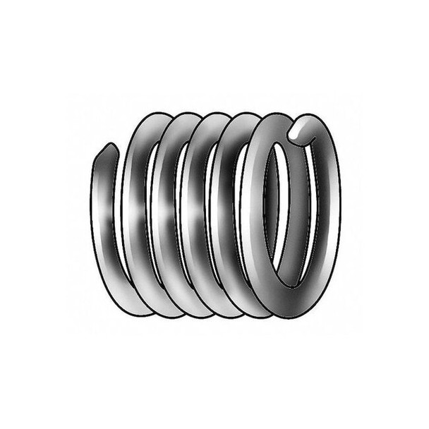 Tanged Helical Insert, Free-Running, #4-40 Thrd Sz, 18-8 Stainless Steel, 12 PK