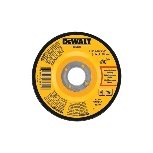 Cutting Wheels, 4 1/2 in, 7/8 in Arbor, 60 Grit, 13,300 rpm Pack of 25