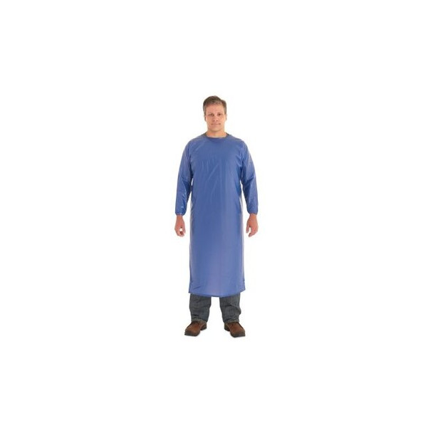 Coat Apron, 8 mil, Vinyl, Medium, Blue
