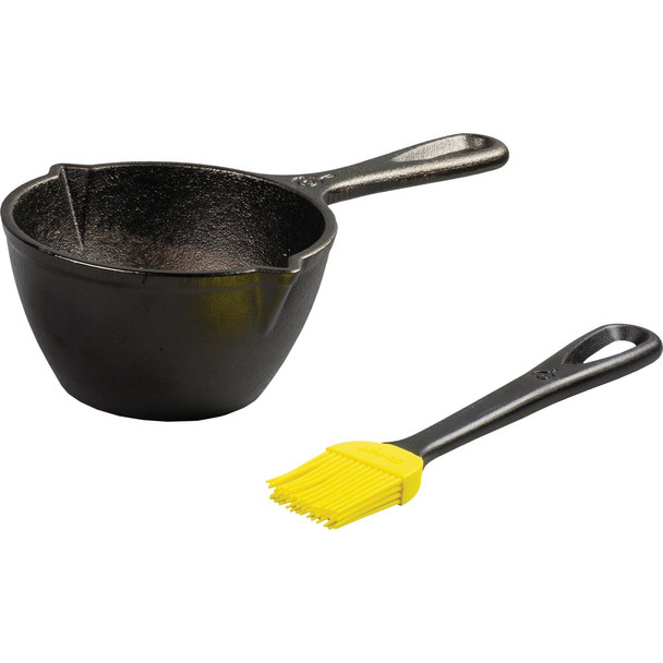 Lodge Cast Iron Melting Pot with Silicone Brush LMPB21