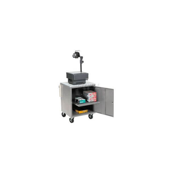 Global Industrial Audio Visual Cart w/ Lockable Cabinet 500 Lb. Capacity Gray