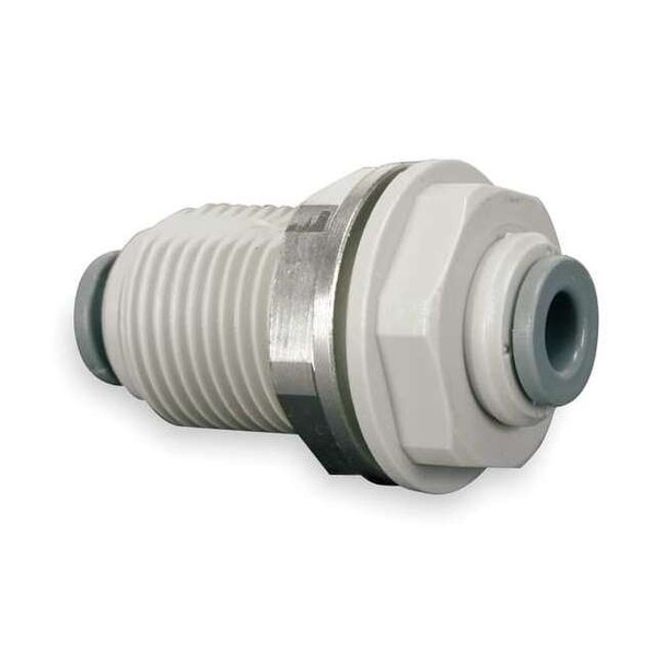 Push-Fit Union Fitting, 1/2 in Tube Size, Acetal, Gray, 10 PK