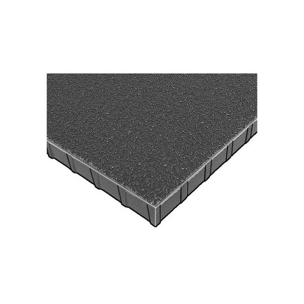 Fiberglass Molded Grating, 48 in Span, Grit-Top Surface, Corvex Resin, Dark Gray