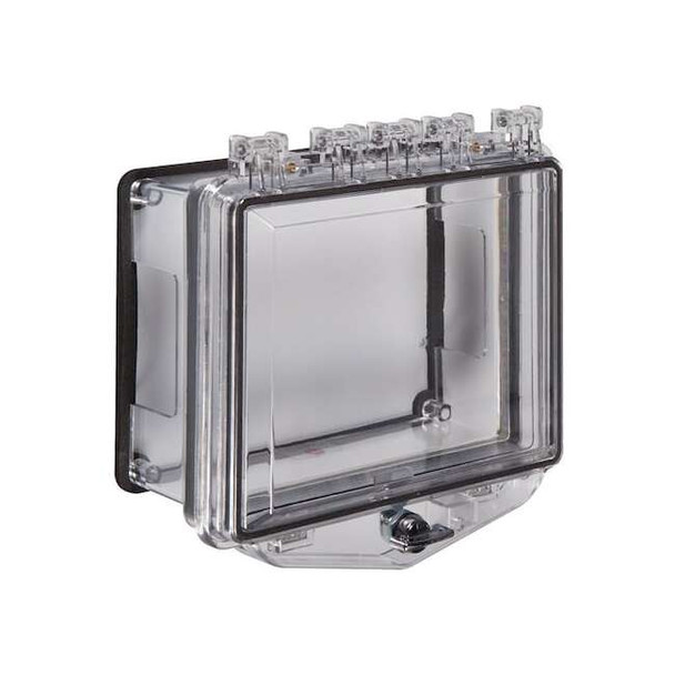 Enclosure, Polycarbonate, Surface Mount, 7 3/4 in W x 5 3/4 in H x 4 in D, Clear