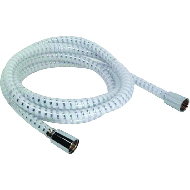Master Plumber 96 In. Chrome & White Replacement Shower Hose 543-183