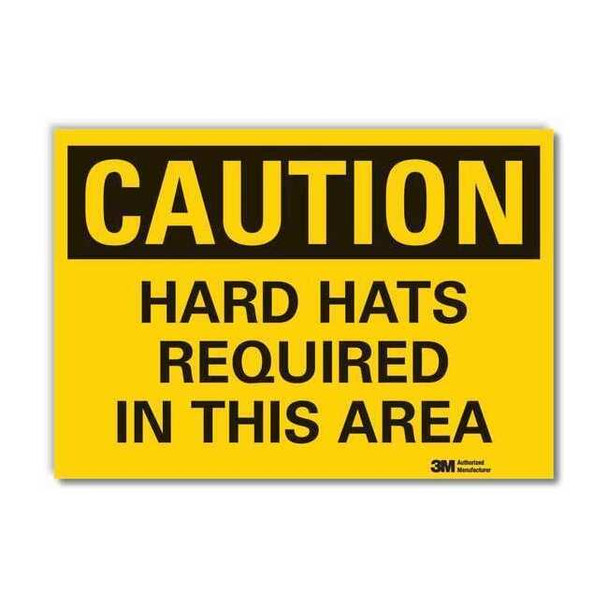 Lyle Hard Hat Caution Rflctv Label,10inx14in LCU3-0333-RD_14x10