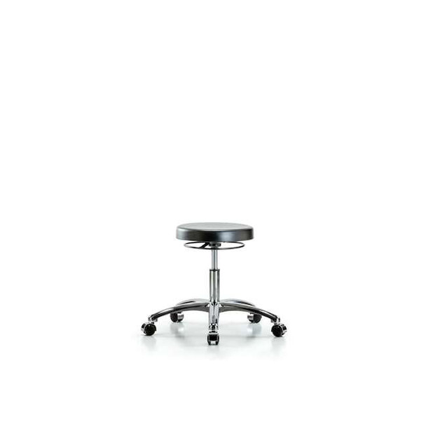 Blue Ridge Ergonomics Desk Stool, Chrome, Poly, Casters BR-PDHSO-CR-CC