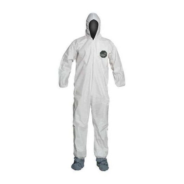 50 Coverall. Standard Fit Hood. Elastic Wrists. White. 5X
