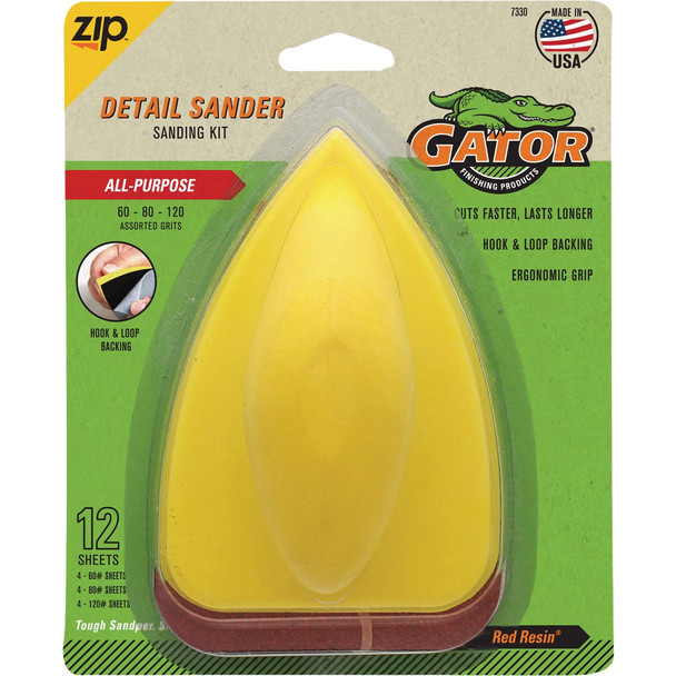 Gator 7 In. x 3-3/5 In. Mouse Hand Sanding Kit with (12) Sheets 7330