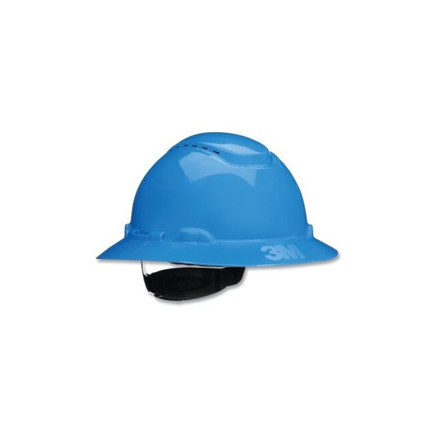 SecureFit™ Pressure Diffusion Ratchet Suspension w/UVicator Hard Hats and Caps, Full Brim, Vented, Blue