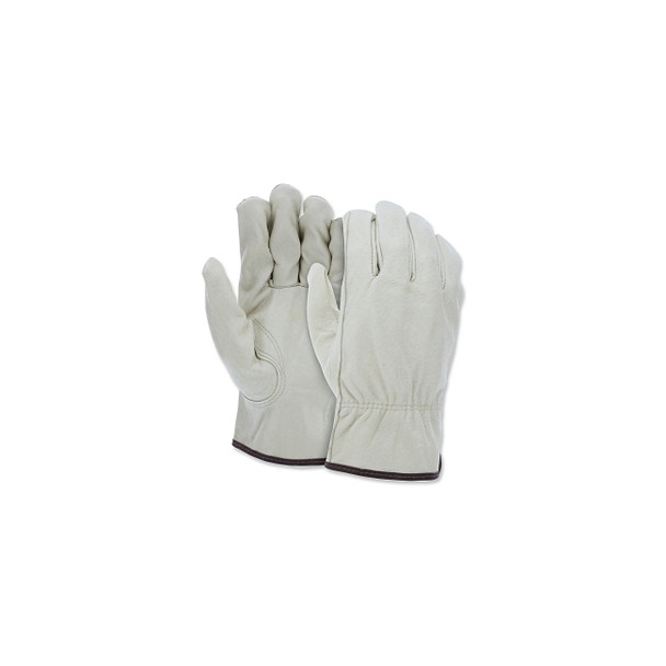 Unlined Drivers Gloves, Select Grain Pigskin, Medium, Keystone Thumb, Beige Pack of 12